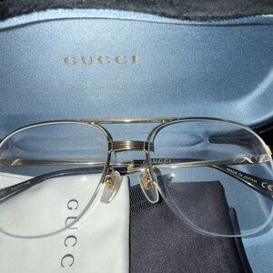 Gucci Gold Aviator Prescription Glasses,EUC